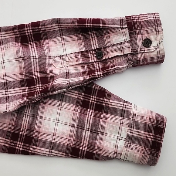 TILLEY Women's Pink Plaid Flannel Cotton Button  Down Shirt Front Pockets Sz M - Picture 7 of 13